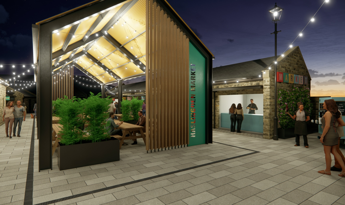 CGI image of Haslingden Market 3